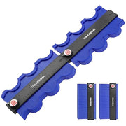 Blue contour gauge with black scale and multiple interlocking profiles; includes two units