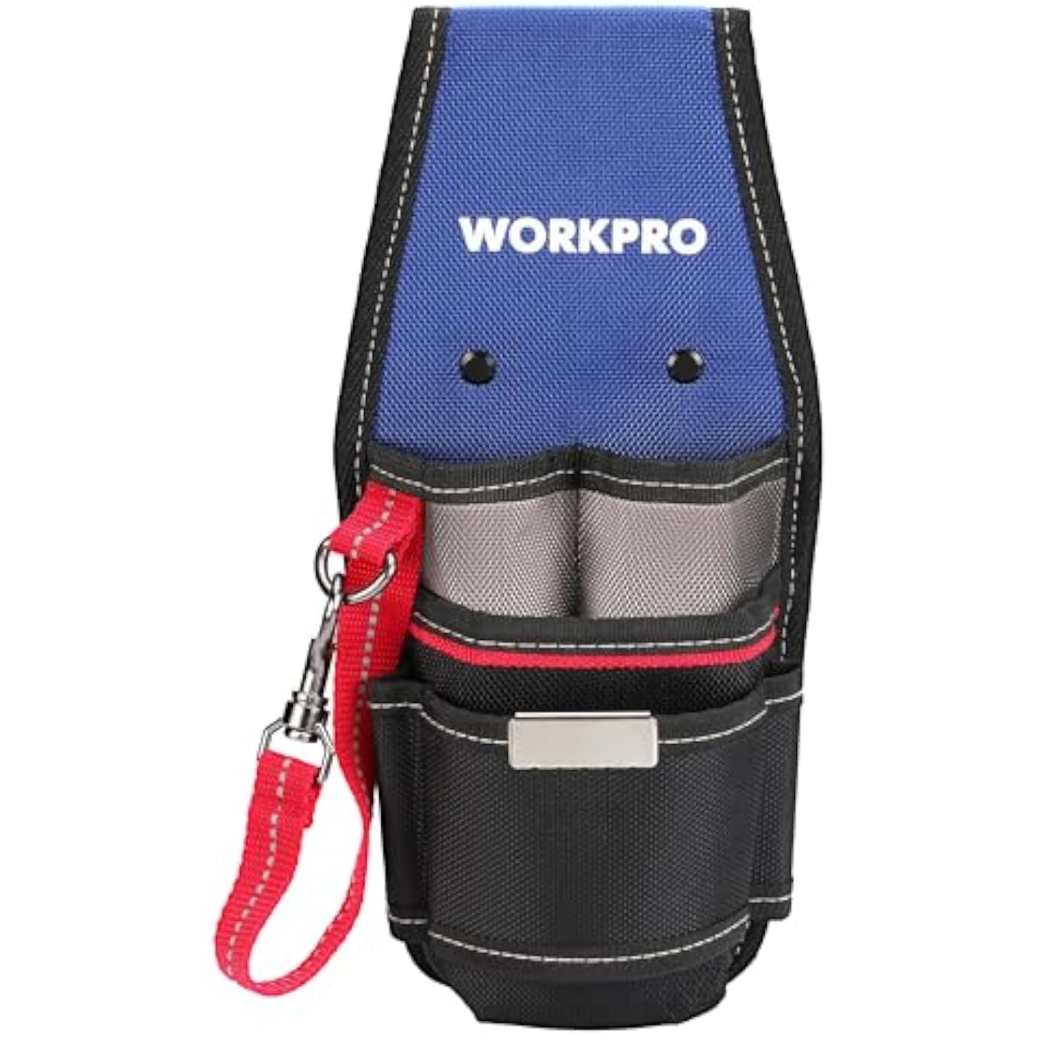 WORKPRO Small Electrician Tool Pouch, Compact Durable Tool Bag with Multiple Pockets, Heavy Duty Oxford Fabric, Comfortable Belt Loop, Zinc Alloy Hook, Perfect for Electricians, Technicians