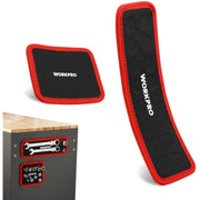 Compact red-and-black magnetic tool holder pads with vertical long pad and small square pad
