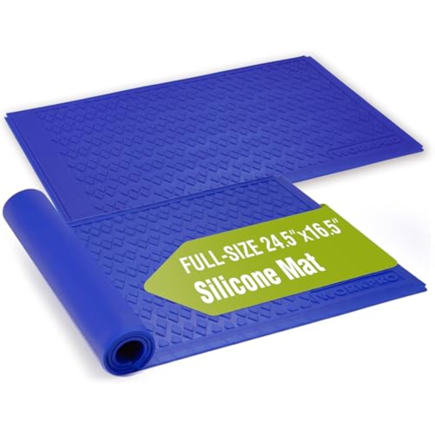 WORKPRO Silicone Glue Mat 2-Pack, Non-Stick Heat Resistant Silicone Pad | Built-in Measurement Grid & Anti-Slip Surface for Resin, Epoxy, Crafts, Woodworking, Garage and DIY Projects