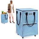 WORKPRO Large Rolling Grocery Bag, 36-Gallon Tote with 5 Wheels, 110 lbs Capacity, Dual Carry, Wide Zipper & Extra Storage for Shopping, Laundry & Moving