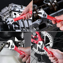 WORKPRO Red Adjustable Wrench Set, 6-inch, 8-inch, 10-inch, 12-inch Wide Jaw Wrenches with Metric and SAE Scales, Rubber Grip, Heat-Treated Steel for Home Repairs, Plumbing, and Garage Work