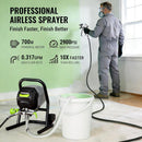 WORKPRO 700W Airless Paint Sprayer, 2900PSI High Efficiency Thinning-Free Electric Paint Sprayer with Extension Rod, Paint Sprayer for Home Interior, Exterior, Furniture, Fence & Ceilings