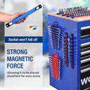 WORKPRO 8-Piece Magnetic Socket Organizer and Magnetic Wrench Organizer Set, 1/4", 3/8", 1/2" Drive Metric SAE Aluminum Alloy Socket Rail, Metric SAE Wrench Holder(Socket, Wrench not Included)