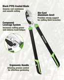 WORKPRO 3-Piece Garden Shears Set, Heavy-Duty Gardening Clippers | Include 20” Hedge Shear, 24” Anvil Lopper & 8” Pruning Shear, with Sharp Blade, Comfort Grip for Branches, Shrubs, and Hedges