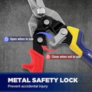 WORKPRO 8 Inch Aviation Snips, Heavy Duty Metal Cutter, Straight Cut, | Safety Latch, Non-slip Handle, Cr-V Steel Sharp Teeth, Aviation Snips for Cutting Metal Sheet