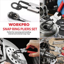 WORKPRO 4-Piece Snap Ring Pliers Set, 7-Inch Internal and External Circlip Pliers Kit with Straight and Bent Jaw, For Ring Remover Retaining, Storage Pouch Included