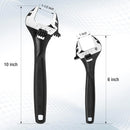 WORKPRO 2-piece Adjustable Wrench Set, 6-Inch & 10-Inch Wrenches, Cr-V Steel, Wide Jaw Wrench with Metric & SAE Scale, good for Home, Garage, Workshop