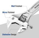 WORKPRO Adjustable Wrench, 4-inch Heavy Duty Spanner with Inch/Metric Scale, Premium Cr-V Steel, Chrome Plated