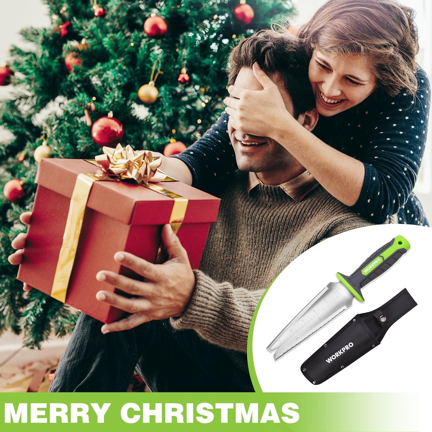 Garden weeding tool set with stainless blade and black Oxford sheath