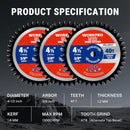 WORKPRO 4-1/2 Inch Woodworking Circular Saw Blade, 40T General Purpose Wood Cutting, Thin Kerf, Carbide Tipped, ATB Tooth, 3-Pack