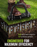 WORKPRO 38” Lawn Aerator Tool with 17 Spikes, Manual Lawn Aerators with Dual-Layer Design, Ergonomic T-Handle, Heavy Duty Manual Grass Aerator for Lawn Aeration, Soil Loosening, and Yard Care