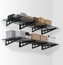 WORKPRO 2-Pack 2x6FT Garage Wall Shelving, 72” x 24” Heavy Duty Wall Mounted Shelving, 800lbs Load Capacity (Total), Metal Wall Shelves Suitable for Shop, Shed, Garage Storage, Black, 1 Sets