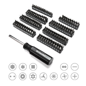 WORKPRO 450-piece mechanics tool set in chrome-plated steel with innovation, quality, and secure locking clips
