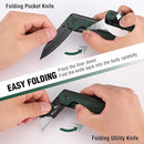 WORKPRO 2-in-1 Folding Knife, Quick-Change Box Cutter with Belt Clip, Liner Lock, and G10 Handle, Extra 10 SK5 Blades Included