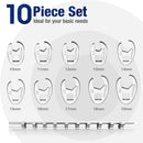 WORKPRO 3/8" Drive Flare Nut Wrench Set, 10-piece Crowfoot Flare Nut Tool Kit, Metric 10-19mm, Steel Wrench With Storage Rail for Nut Removal
