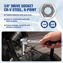 WORKPRO Socket Bottle Opener, 3/8 Inch Drive x 14 mm Socket, Deep Square Drive Socket, CR-V, 6-Point, Portable Detachable Key Ring - for Automotive Repair, House Projects, Machinery Work, Gift for Men