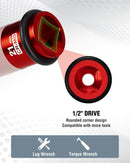 WORKPRO 1/2" Drive Lug Nut Impact Duty Socket, 21mm Deep Thin Wall Socket, Made of Premium Cr-Mo Steel, Non-Marring Lug Nut Wheel Sockets for Car