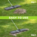 WORKPRO Lawn Leveling Rake, 30” x 10” Rake with 6FT Adjustable Handle | Heavy Duty Leveling Rake with Premium Stainless Steel & No-Slip Grip for Garden, Backyard, Golf Course, Farm, Pasture