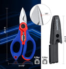 WORKPRO Stainless Electricians Scissors, 6.4" Electrician Shears | Professional Electrician Shears with Wire Stripper for Soft Cable (Not Suitable for Diving Use)