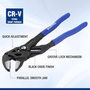 WORKPRO 10-Inch Pliers Wrench, CR-V Construction Wrench Pliers, Adjustable Parallel Smooth Jaw Pliers, Black Finish, Groove Lock Mechanism