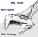 WORKPRO Adjustable Wrench, 8-inch Heavy Duty Spanner with Inch/Metric Scale, Premium Cr-V Steel, Chrome Plated