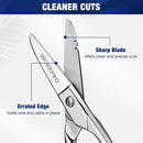 WORKPRO Electrician Scissors, 5-1/5 Inch Heavy Duty Scissors, Nickel-Plated Stainless Steel Snips with 19&23 Stripping Notches for Telecom and Electrical Work