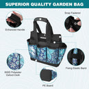 WORKPRO Garden Tool Bag, 9 Pockets Gardening Bag, Heavy Duty Oxford Garden Tote Caddy (Tools NOT Included), 12" x 12" x 6" (Floral Blue)