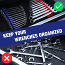 WORKPRO 2-Piece Magnetic Wrench Organizer, 24 Slots Wrench Holder Fits SAE (5/16" to 3/4") and Metric (9 mm to 20 mm), Premium Quality Wrench Rack Set to Keep Wrenches Organized