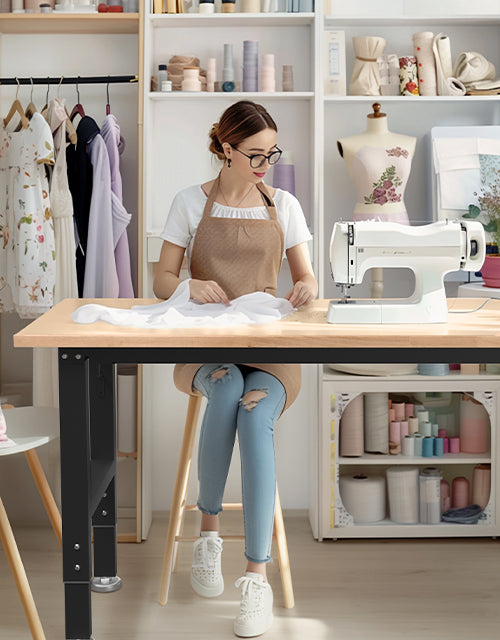 Tailor working at a sewing machine in a craft room, with innovation, quality, and secure organization