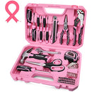 WORKPRO 52 Pcs Pink Tool Set, Home Women's Tool Set with Storage Tool Box, Basic Tool Set - Pink Ribbon