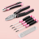 WORKPRO 55 Pcs/75 Pcs Pink Household Tools Set, 3.7V Rotatable Cordless Screwdriver - Pink Ribbon