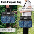 WORKPRO Garden Tool Bag Organizer, Heavy Duty Gardening Tote Bag with 10 Pockets and Long Adjustable Shoulder Strap, Standable Garden Home Tool Kits Organizer, Floral Blue (Tools are not Included)