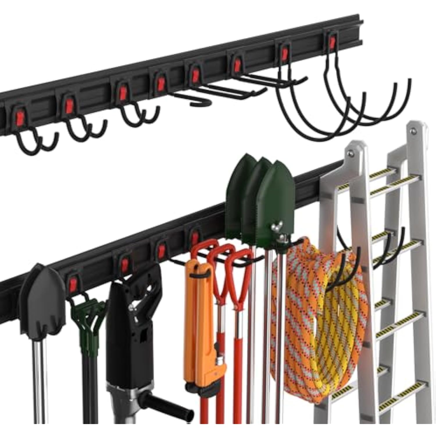 WORKPRO Garage Tool Organizer Wall Mount Garden Tool Organizer Storage Rack Heavy Duty Tool Hangers 64 Inch