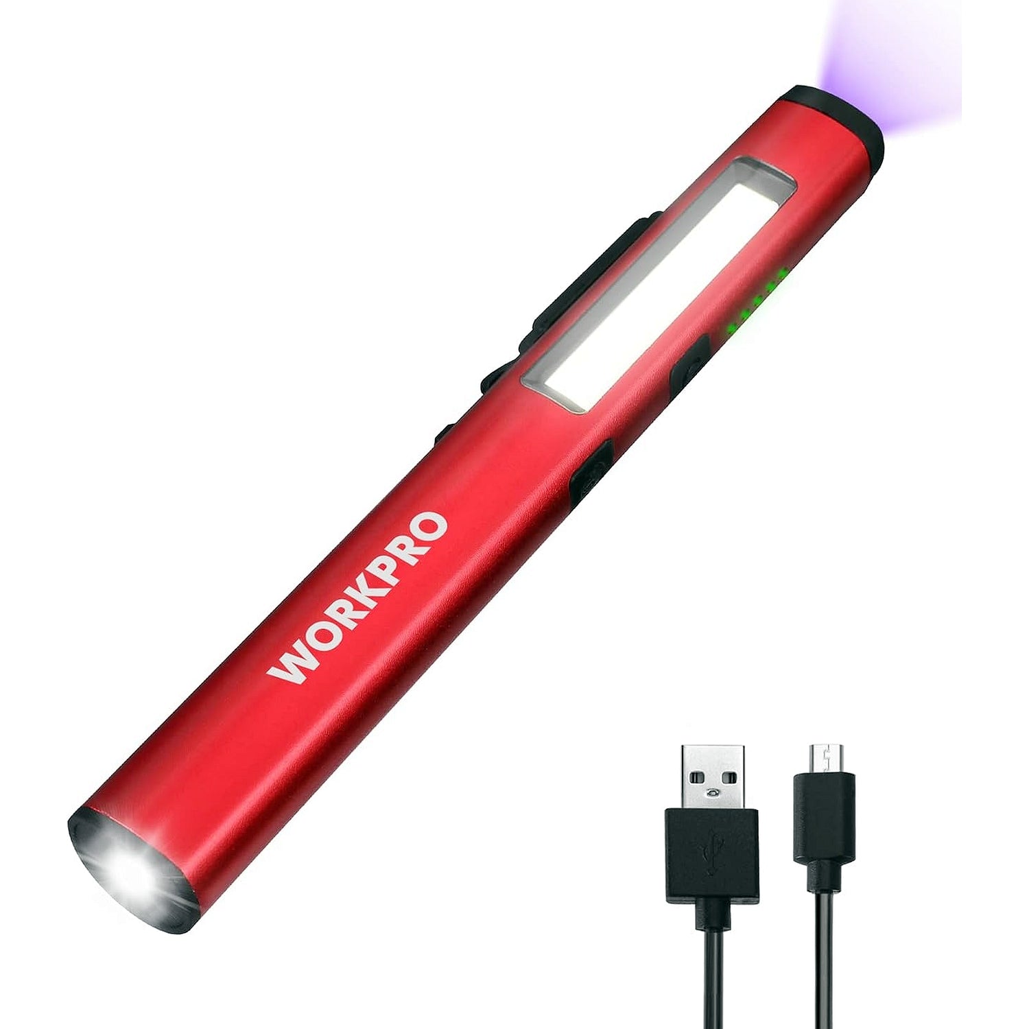 WORKPRO Rechargeable Pen Light innovation quality high-quality red aluminum alloy flashlight with secure rechargeable design