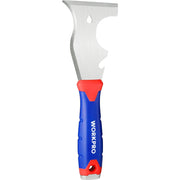 WORKPRO paint scraper tool with stainless scraper head and blue/red ergonomic handle