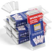Sealed single-edge razor blade package with plastic holder and blade sheets