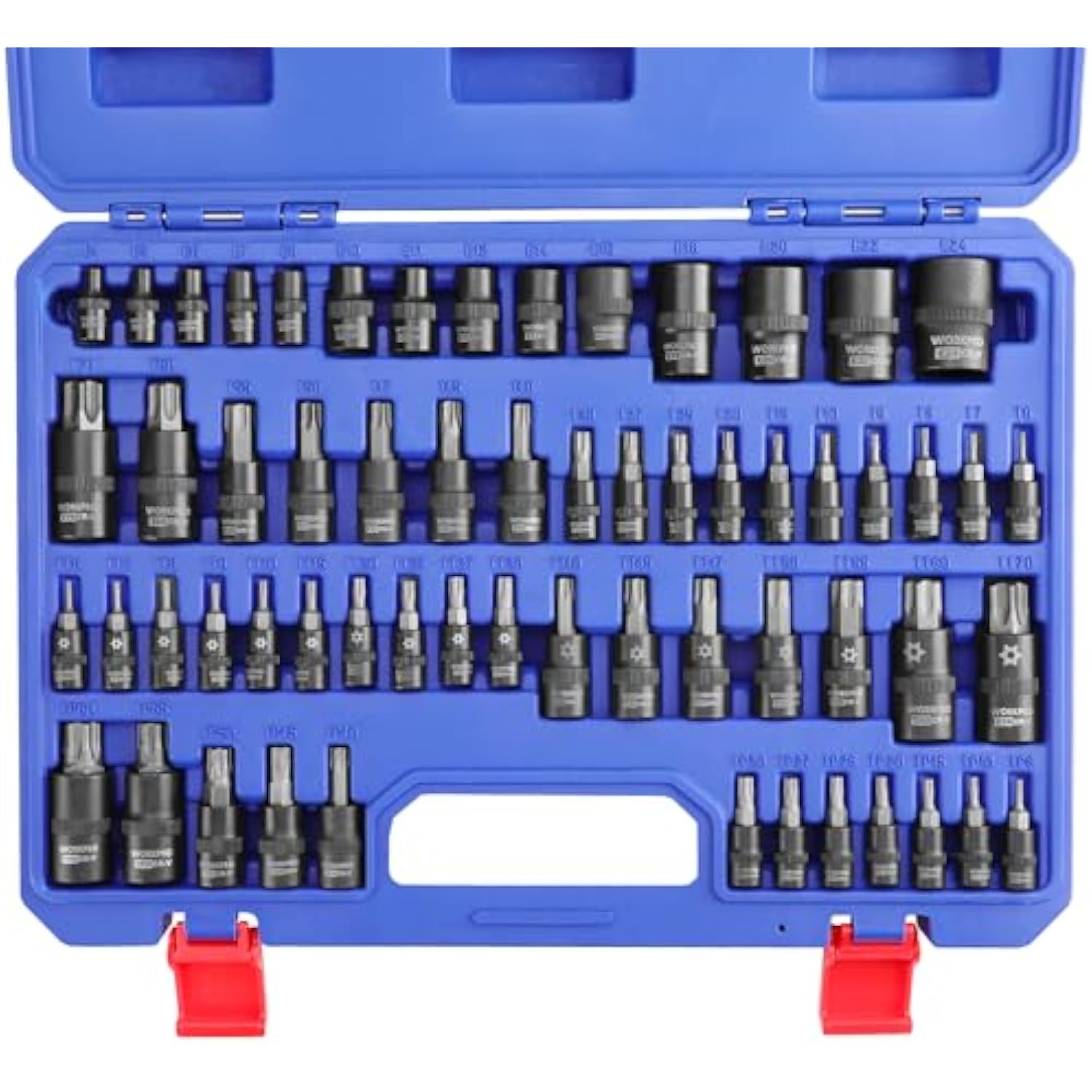 WORKPRO 60-piece Master Torx Bit Socket and External Torx Socket Set, 1/4