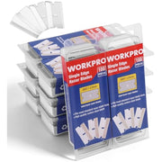 Pack of single-edge razor blades with clear plastic storage case and blue backing card