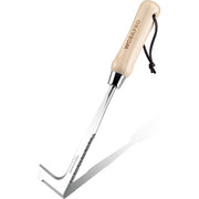 WORKPRO stainless steel crack weeder with ash wooden handle, L-shaped spatula