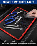 WORKPRO Magnetic Tool Mat, Flexible Magnetic Tool Holder Tray with Durable PVC Surface for Garage, Workshop and Auto Repair, 12.6" x 9.6"