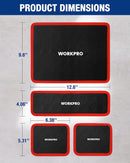 WORKPRO 4-Piece Magnetic Tool Mat, Flexible Magnetic Tool Holder Tray with Durable PVC Surface for Garage, Workshop and Auto Repair (6.4 x 5.3/12.6 x4.1/12.6 x9.6 in)