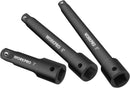 WORKPRO 1/2" Drive Impact Extension Bar Set, 3 PCS Socket Extensions, 3”, 6” and 8” Length, Premium Chrome Vanadium Steel with Black Phosphate Finish