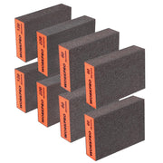 WORKPRO sanding sponge block set, dark abrasive foam cubes with orange grit labels