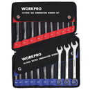 WORKPRO 20 Pcs Metric & SAE Combination Cr-V 12-point Wrench Set, SAE 1/4”- 3/4” and Metric 6mm-18mm