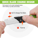 WORKPRO 3-Pack Folding Utility Knife, Razor Blade Knife with Safety Axis Lock, Quick Change Blade Box Cutter, EDC Pocket Knife with Belt Clip