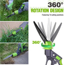 WORKPRO Grass Shears Handheld, Ultra-Sharp Grass Clippers with 360 Degree Swivel Blades, Manual Grass Cutter, Non-Slip Garden Shears, Gardening Scissors, Plant Clippers for Precise Lawn Trimming