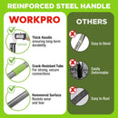 WORKPRO 65 Inch Bow Rake, 17 Tines Metal Head Rakes with Adjustable Handle | Heavy Duty Garden Rake with High Strength Handle for for Loosening Soil, Gathering Leaf, Leveling Lawn, Farming Land