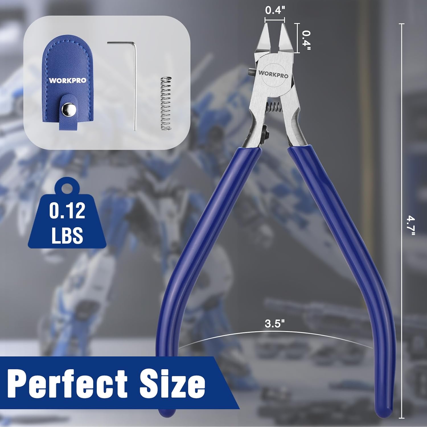Blue ultra-thin single-blade model nippers with non-slip handles