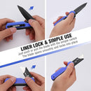 WORKPRO 2-in-1 Folding Knife, Quick-Change Box Cutter with Belt Clip, Liner Lock, and G10 Handle, Extra 10 SK5 Blades Included